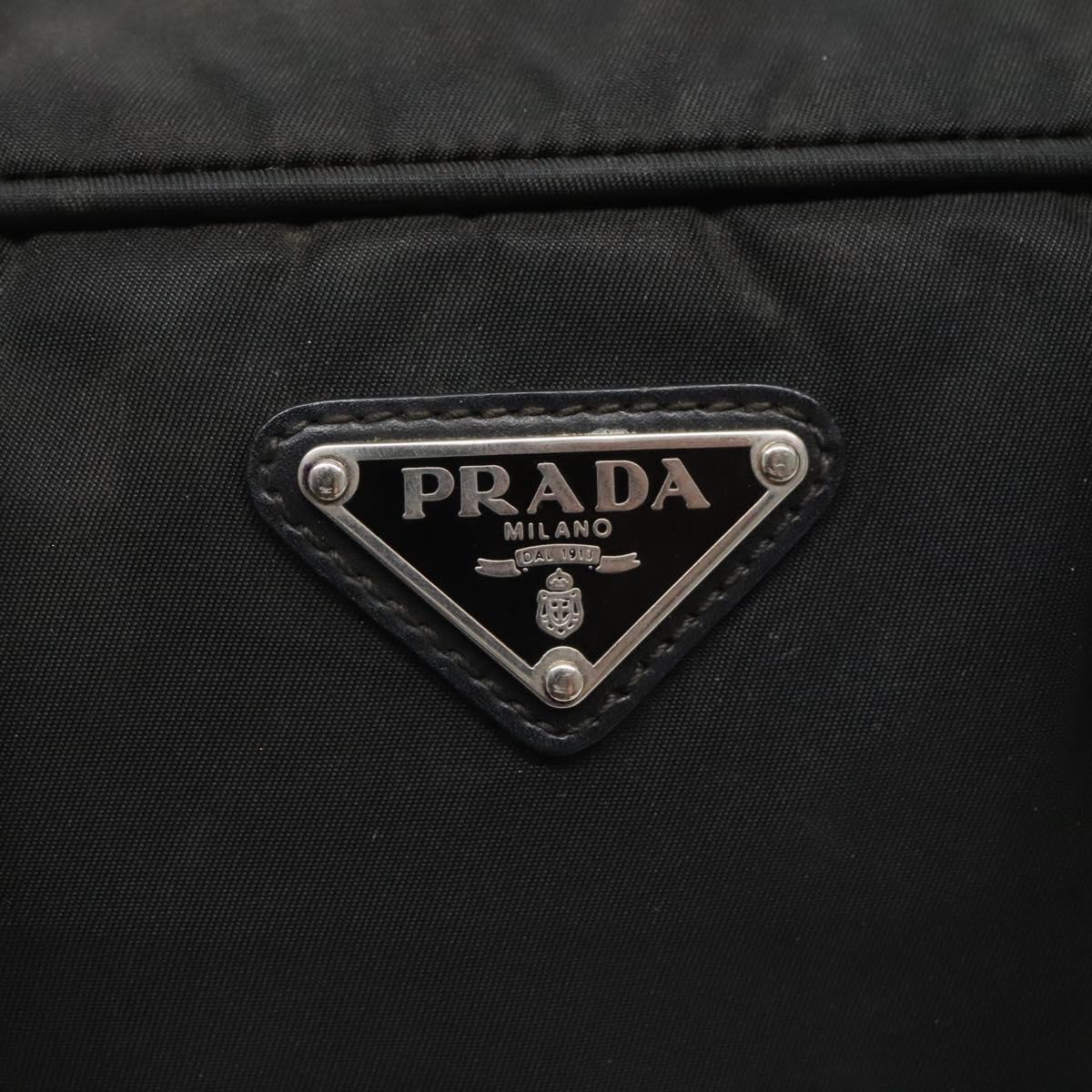 PRADA Shoulder Bag Nylon Black Silver Auth 135983
