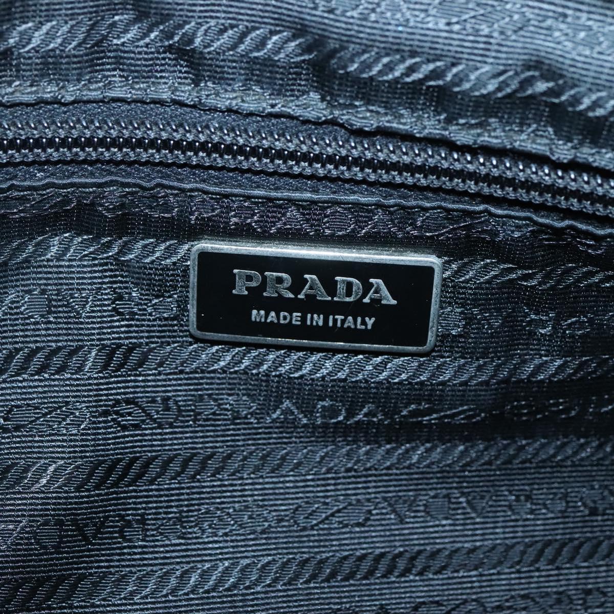 PRADA Shoulder Bag Nylon Black Silver Auth 135983