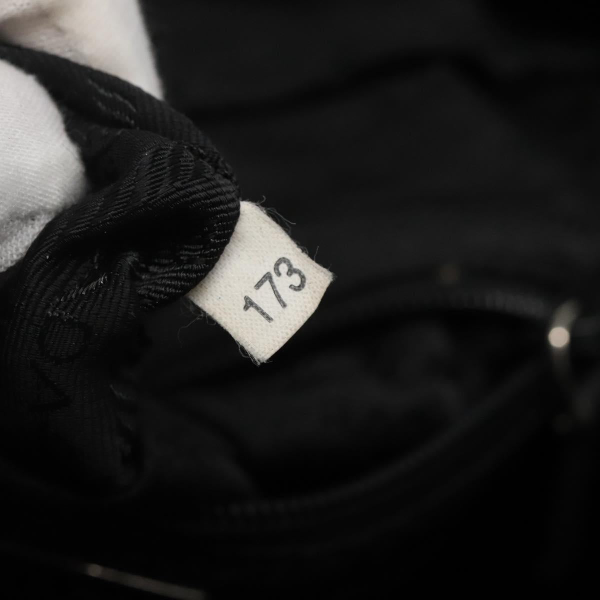 PRADA Shoulder Bag Nylon Black Silver Auth 135983