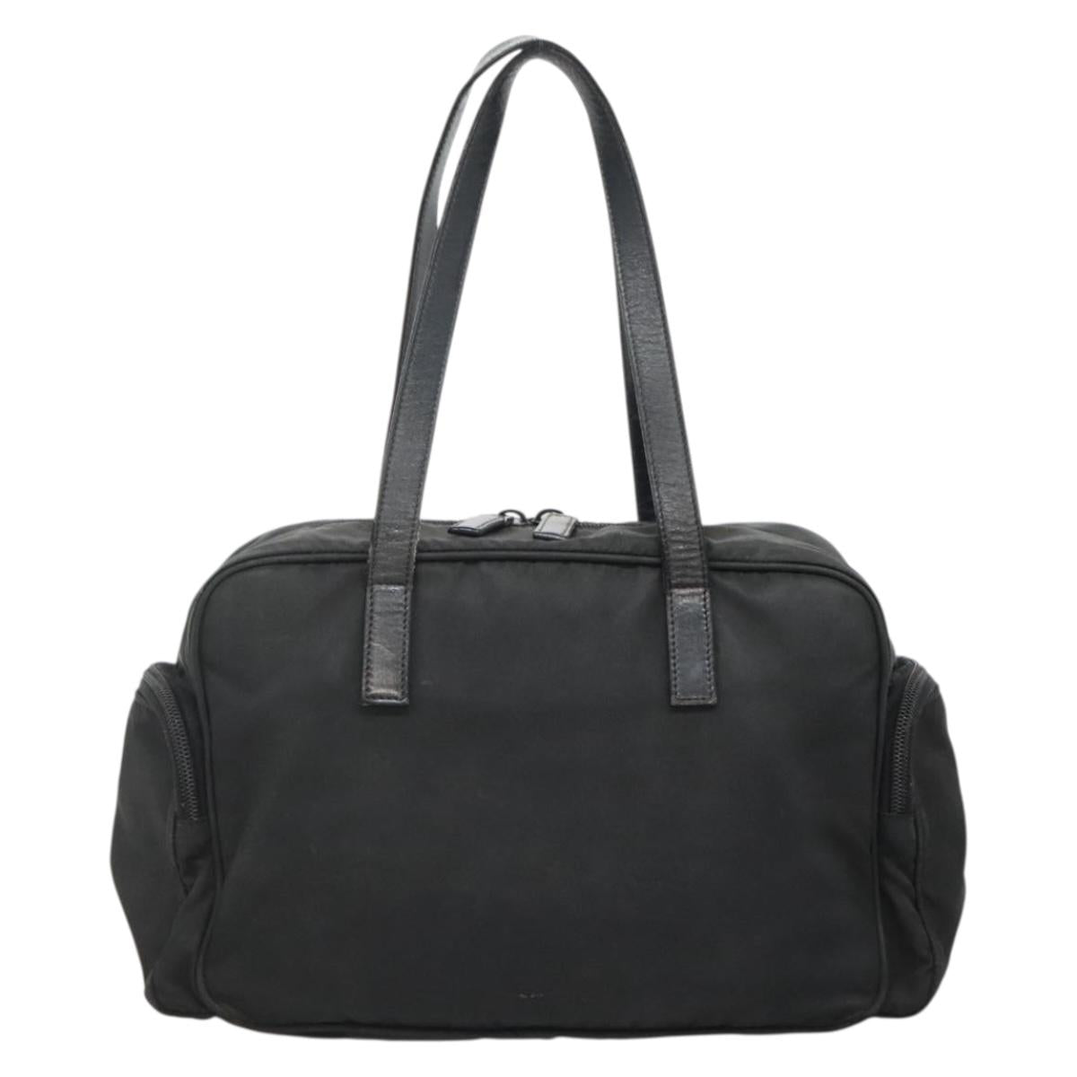 PRADA Shoulder Bag Nylon Black Silver Auth 135983