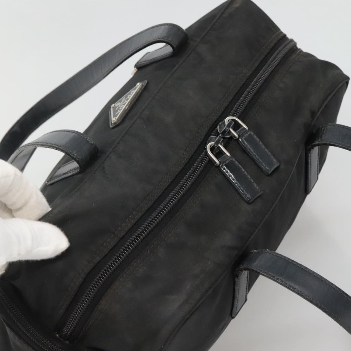 PRADA Shoulder Bag Nylon Black Silver Auth 135983