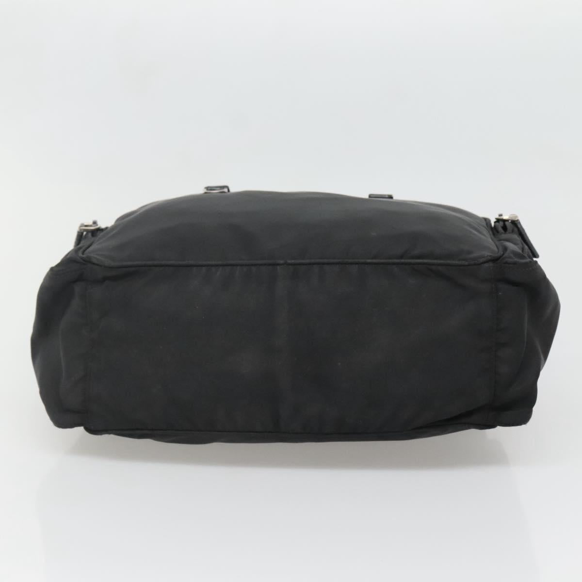 PRADA Shoulder Bag Nylon Black Silver Auth 135983