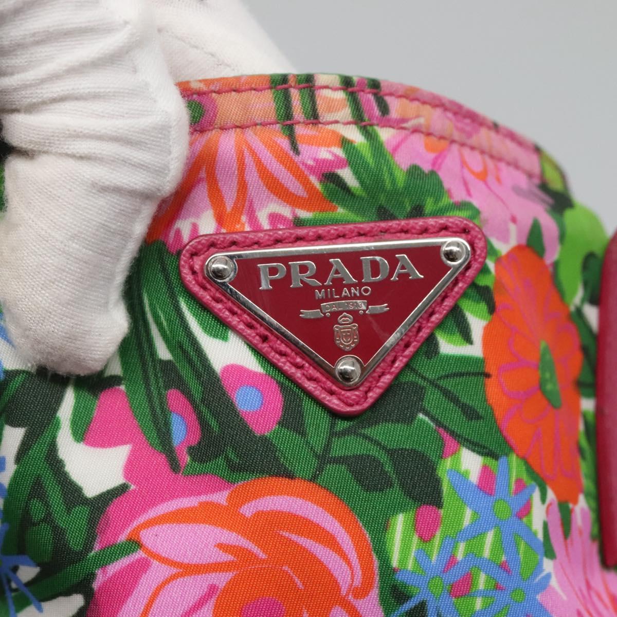 PRADA Tote Bag Nylon Multicolor Silver Auth 135984