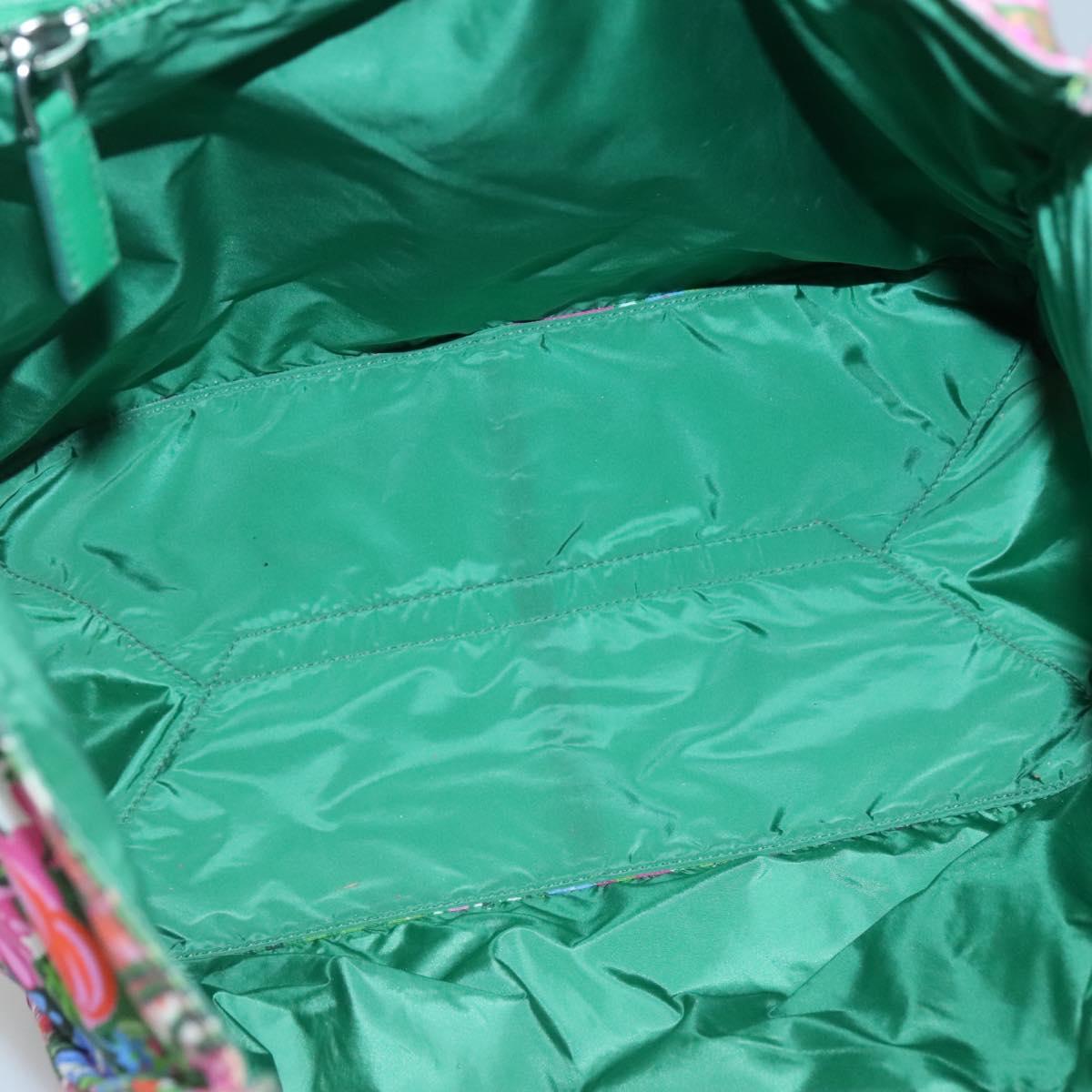 PRADA Tote Bag Nylon Multicolor Silver Auth 135984