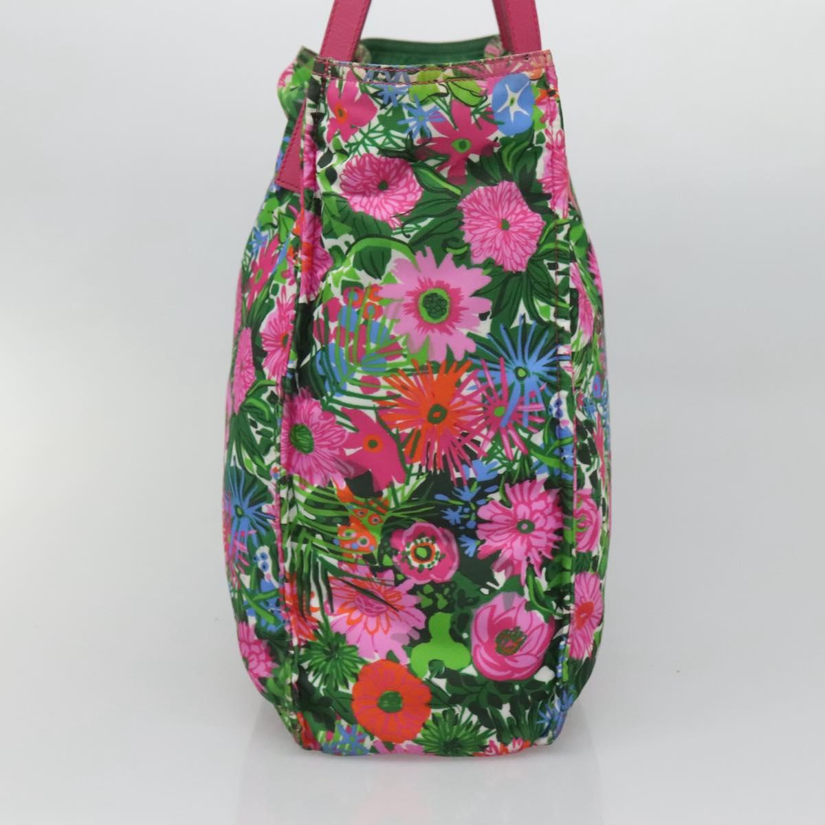 PRADA Tote Bag Nylon Multicolor Silver Auth 135984