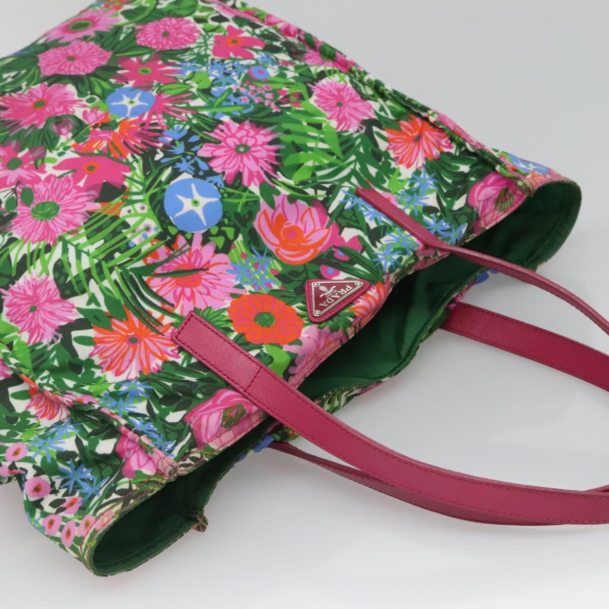 PRADA Tote Bag Nylon Multicolor Silver Auth 135984