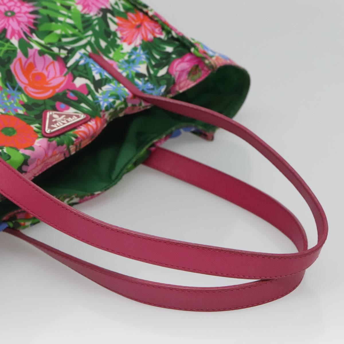 PRADA Tote Bag Nylon Multicolor Silver Auth 135984