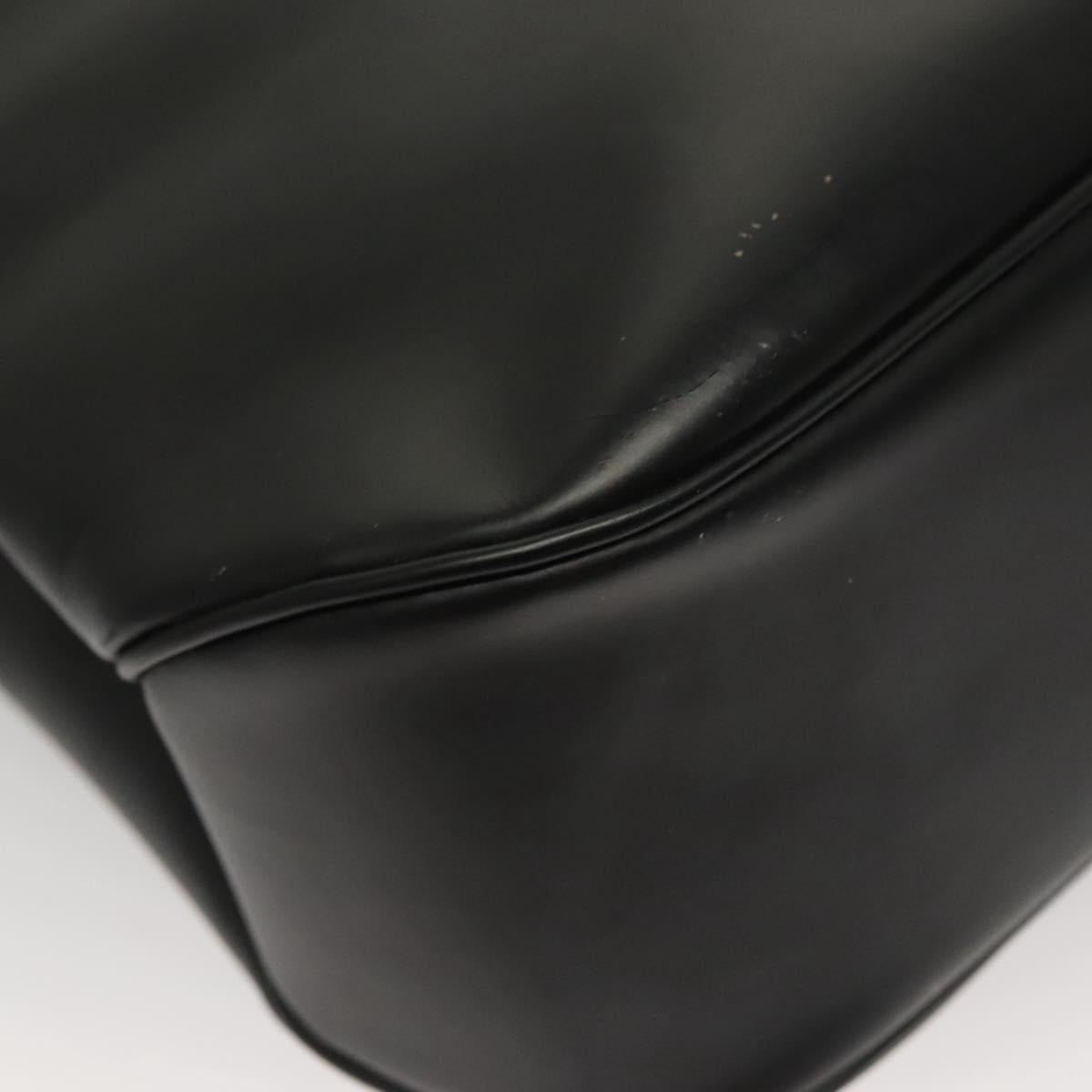 Salvatore Ferragamo Vala Shoulder Bag Enamel Black Gold Auth 135986