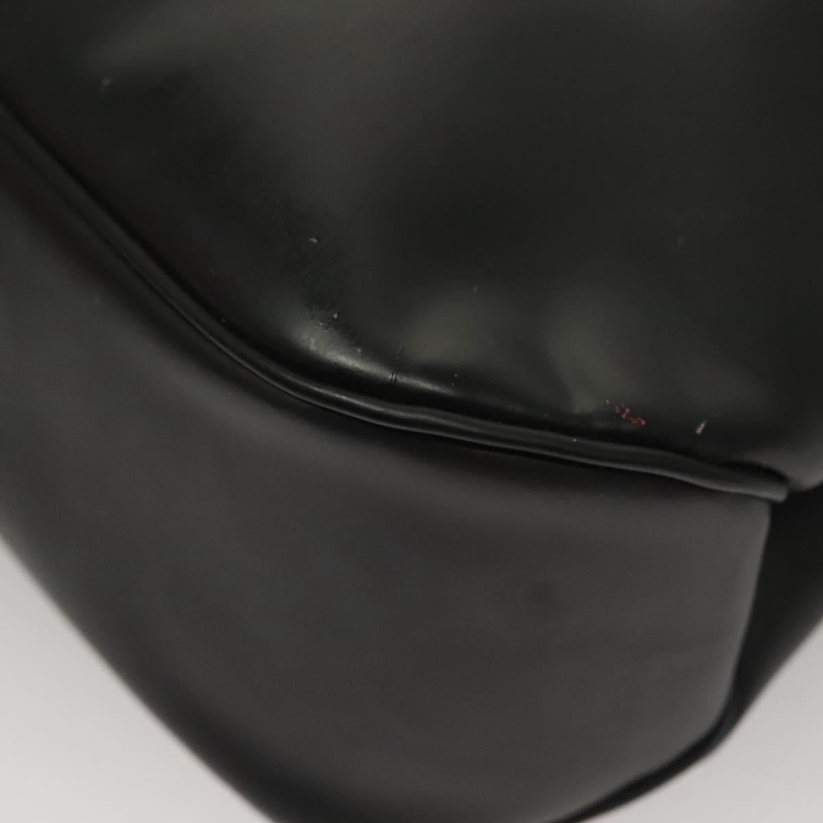 Salvatore Ferragamo Vala Shoulder Bag Enamel Black Gold Auth 135986
