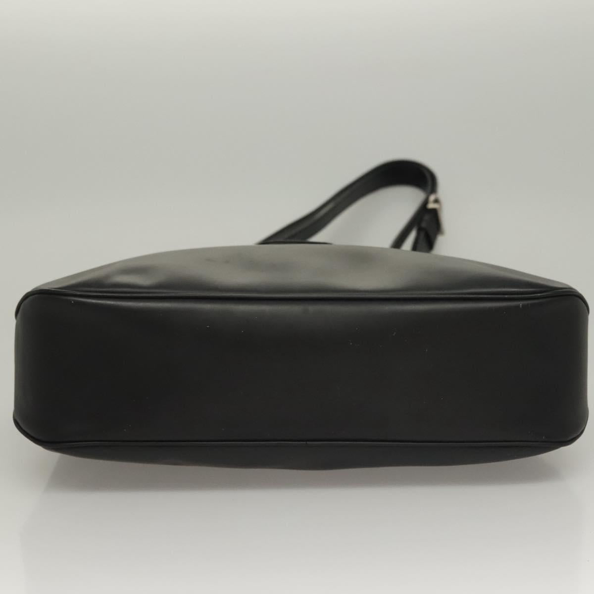 Salvatore Ferragamo Vala Shoulder Bag Enamel Black Gold Auth 135986