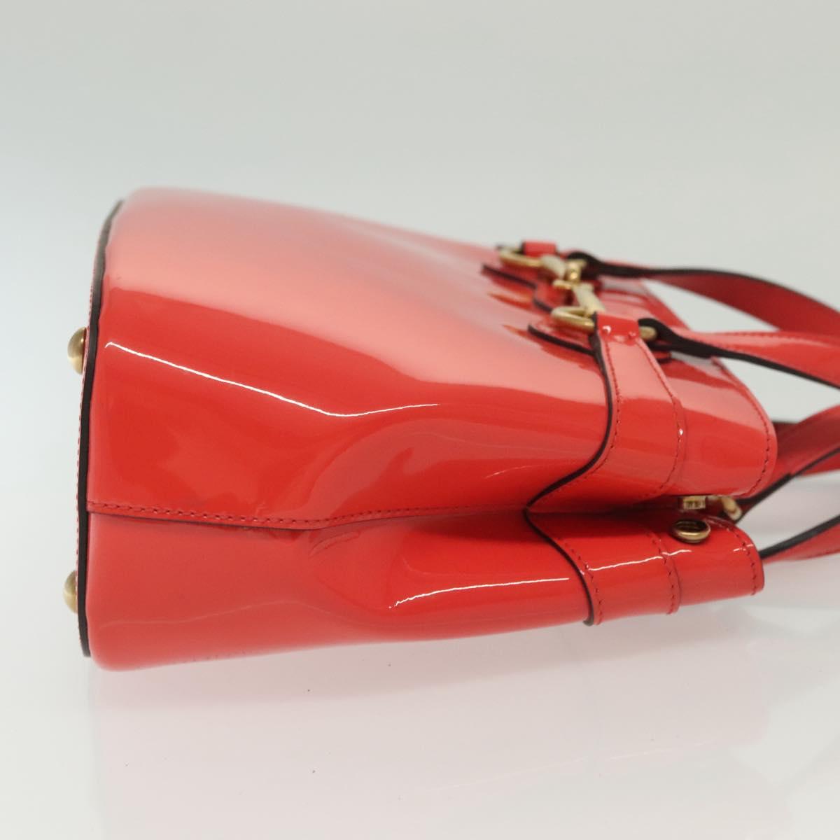 GUCCI Hand Bag Enamel 2way Red Gold 371925 Auth 135992
