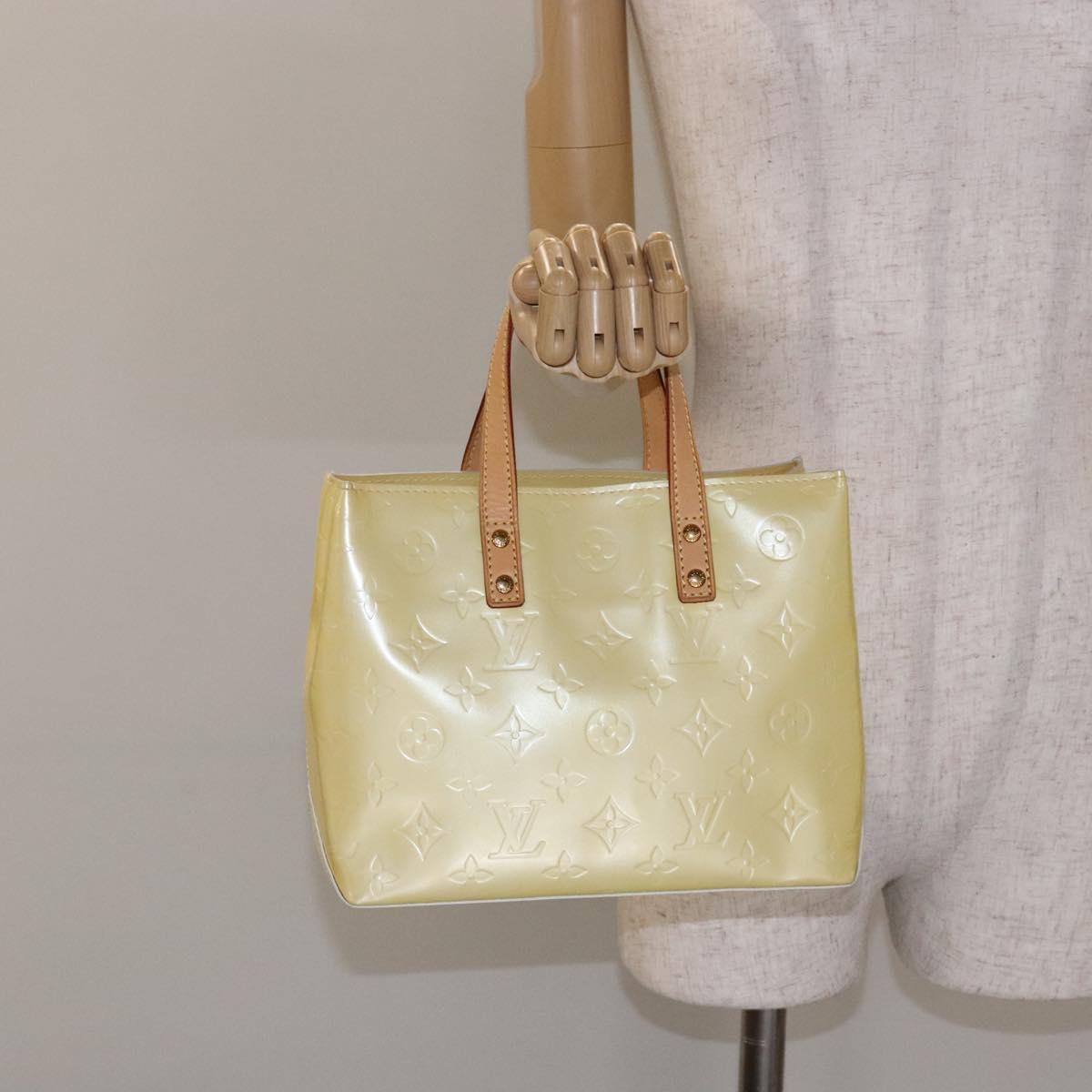 LOUIS VUITTON Monogram Vernis Reade PM Hand Bag Perle M91336 LV Auth 136003