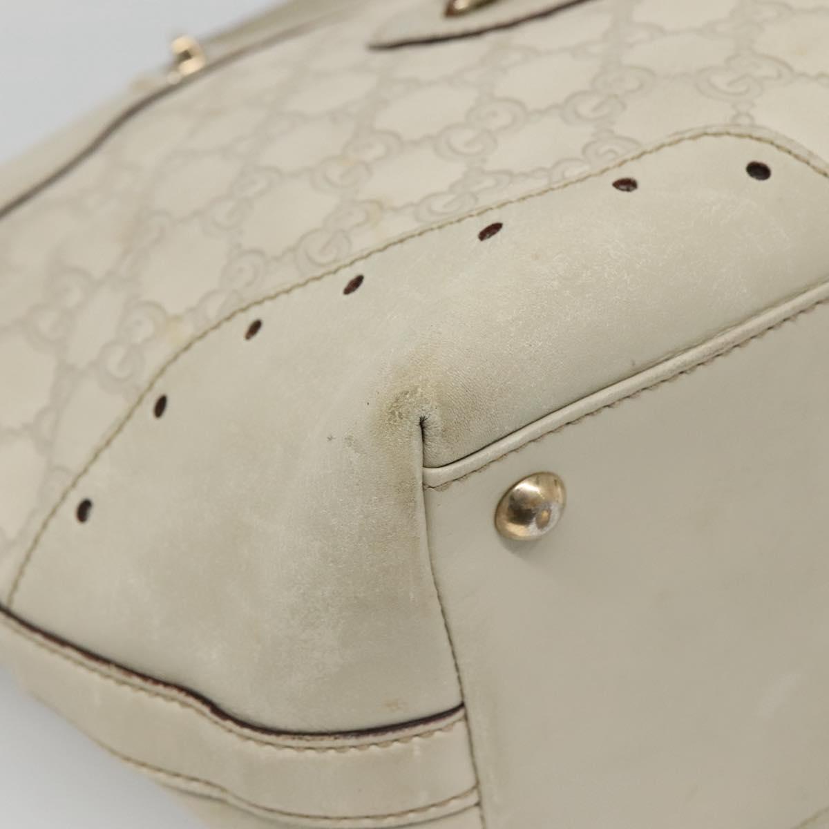 GUCCI GG Canvas Guccissima Tote Bag Leather Ivory Gold 145993 Auth 136024