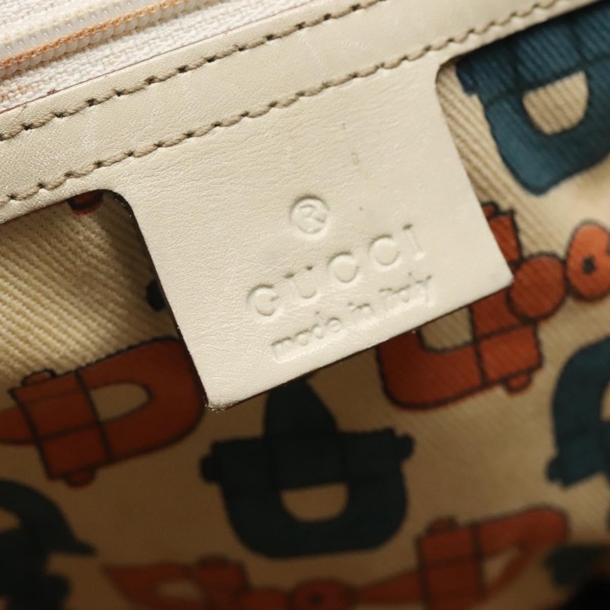GUCCI GG Canvas Guccissima Tote Bag Leather Ivory Gold 145993 Auth 136024