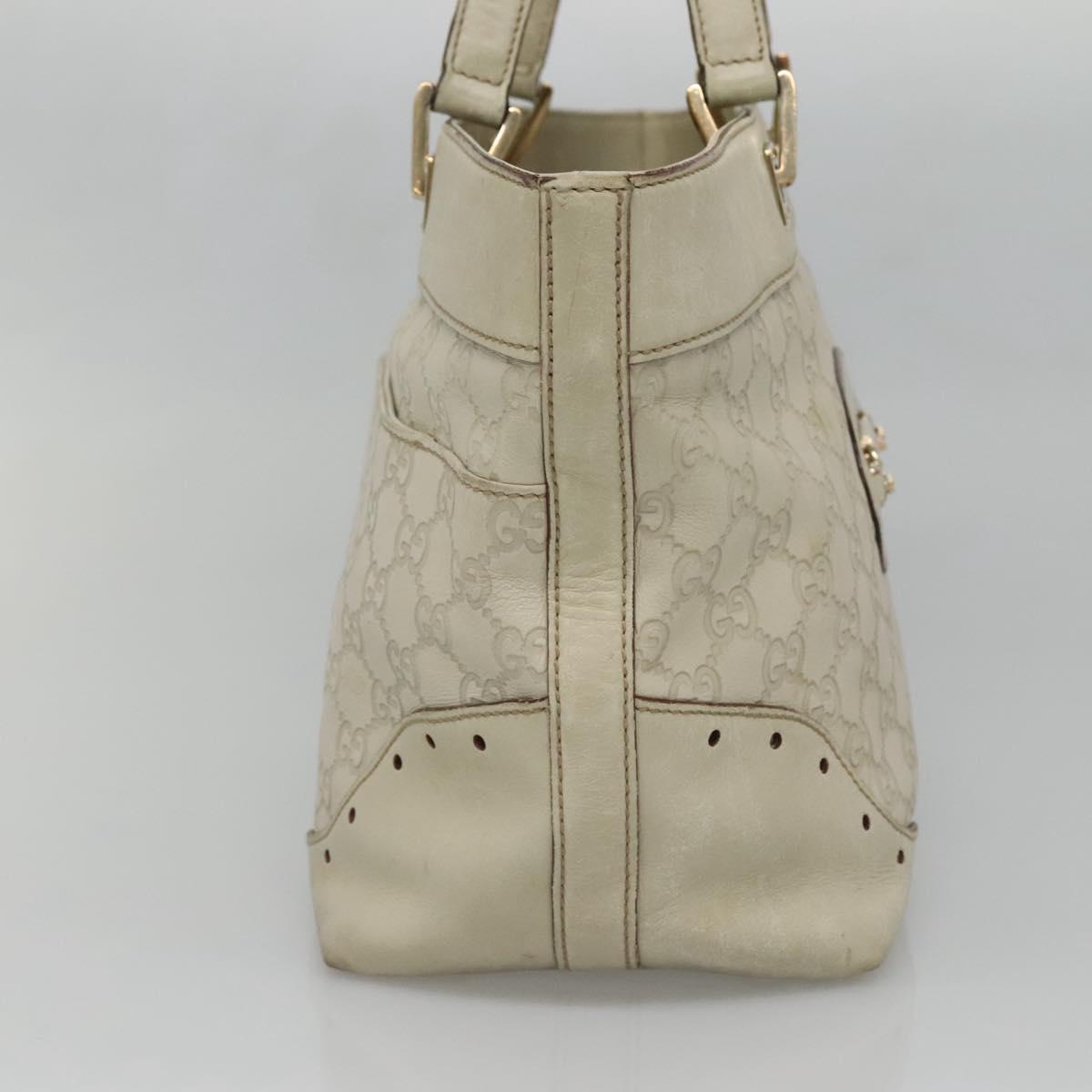 GUCCI GG Canvas Guccissima Tote Bag Leather Ivory Gold 145993 Auth 136024