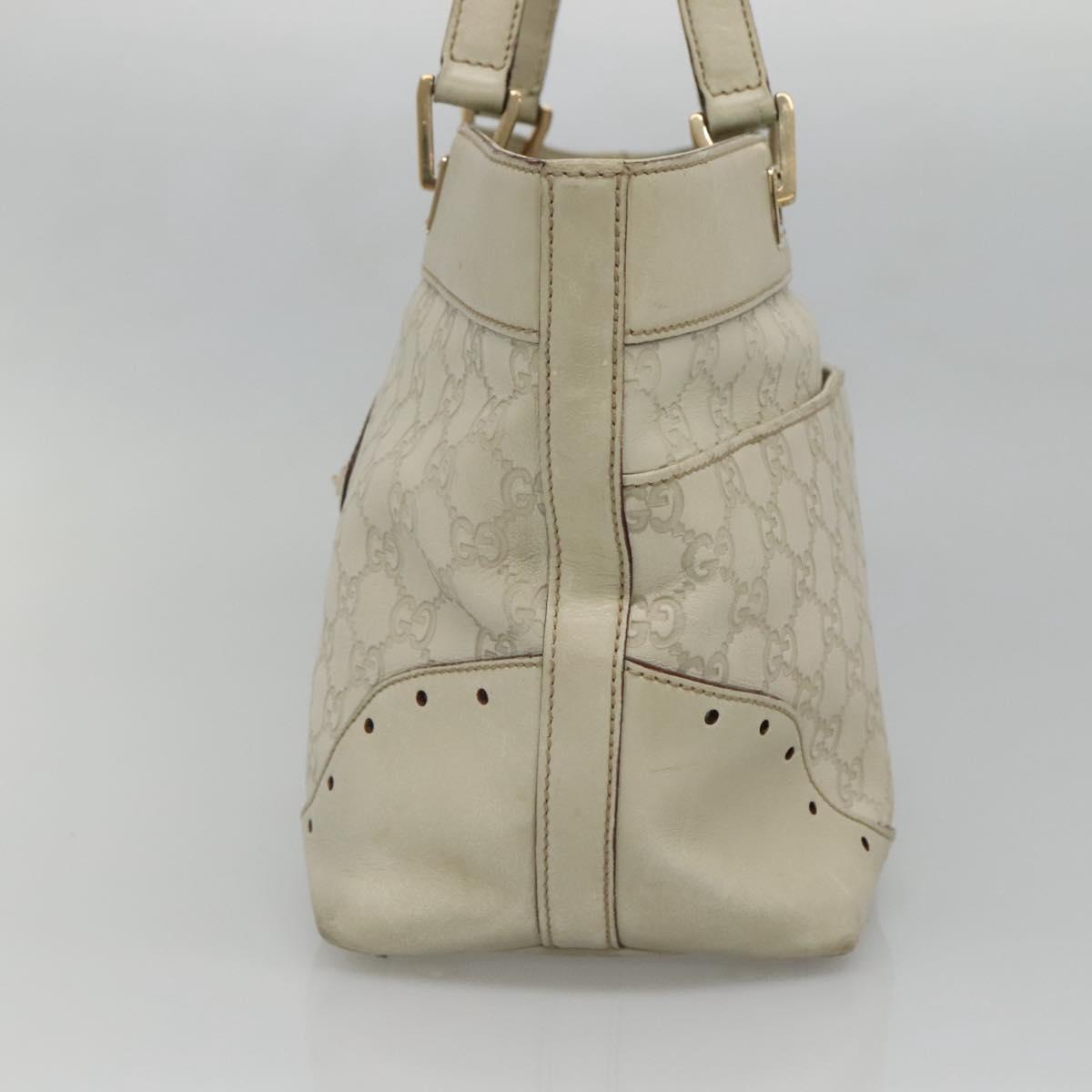 GUCCI GG Canvas Guccissima Tote Bag Leather Ivory Gold 145993 Auth 136024