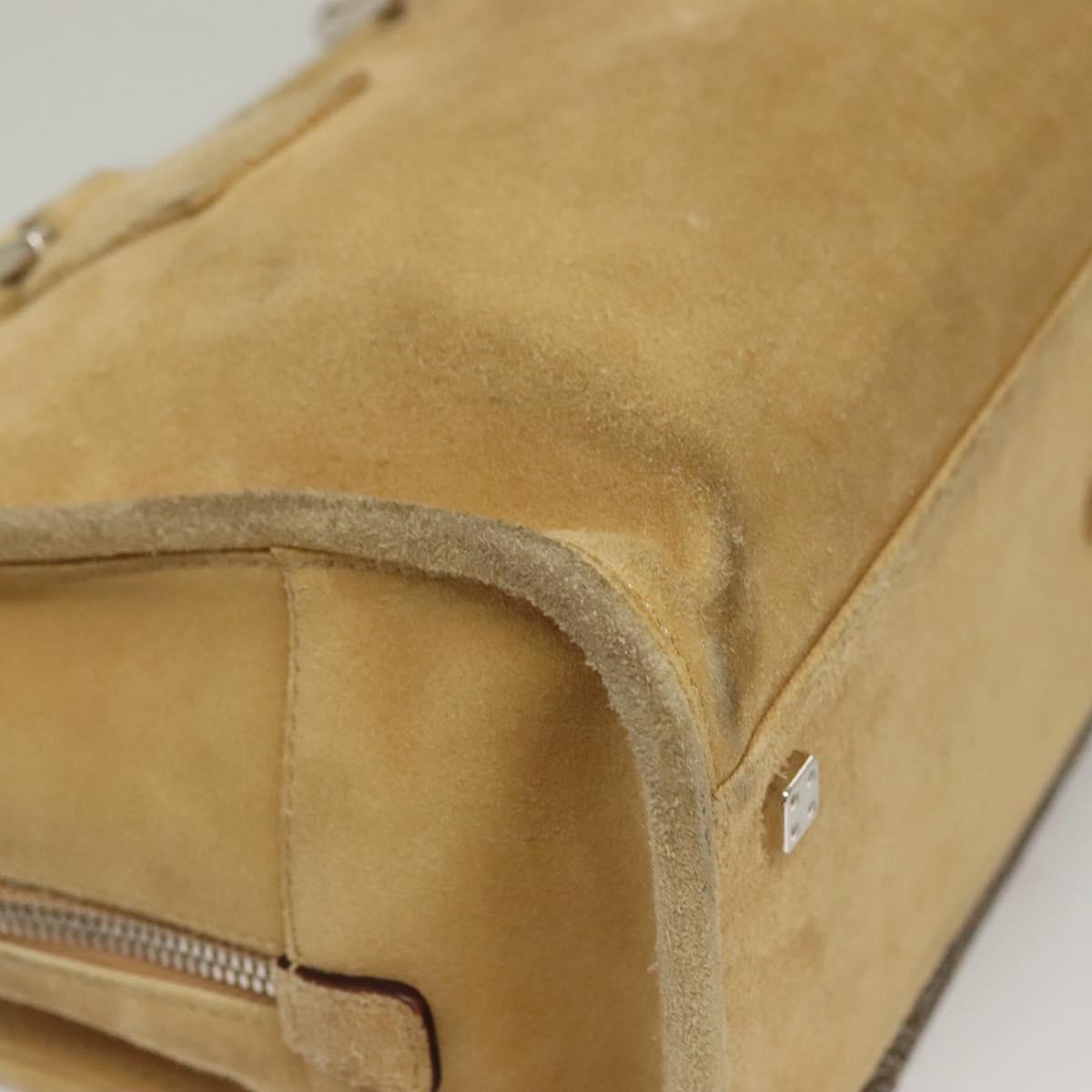 LOEWE Amazona 30 Hand Bag Suede Beige Silver Auth 136044