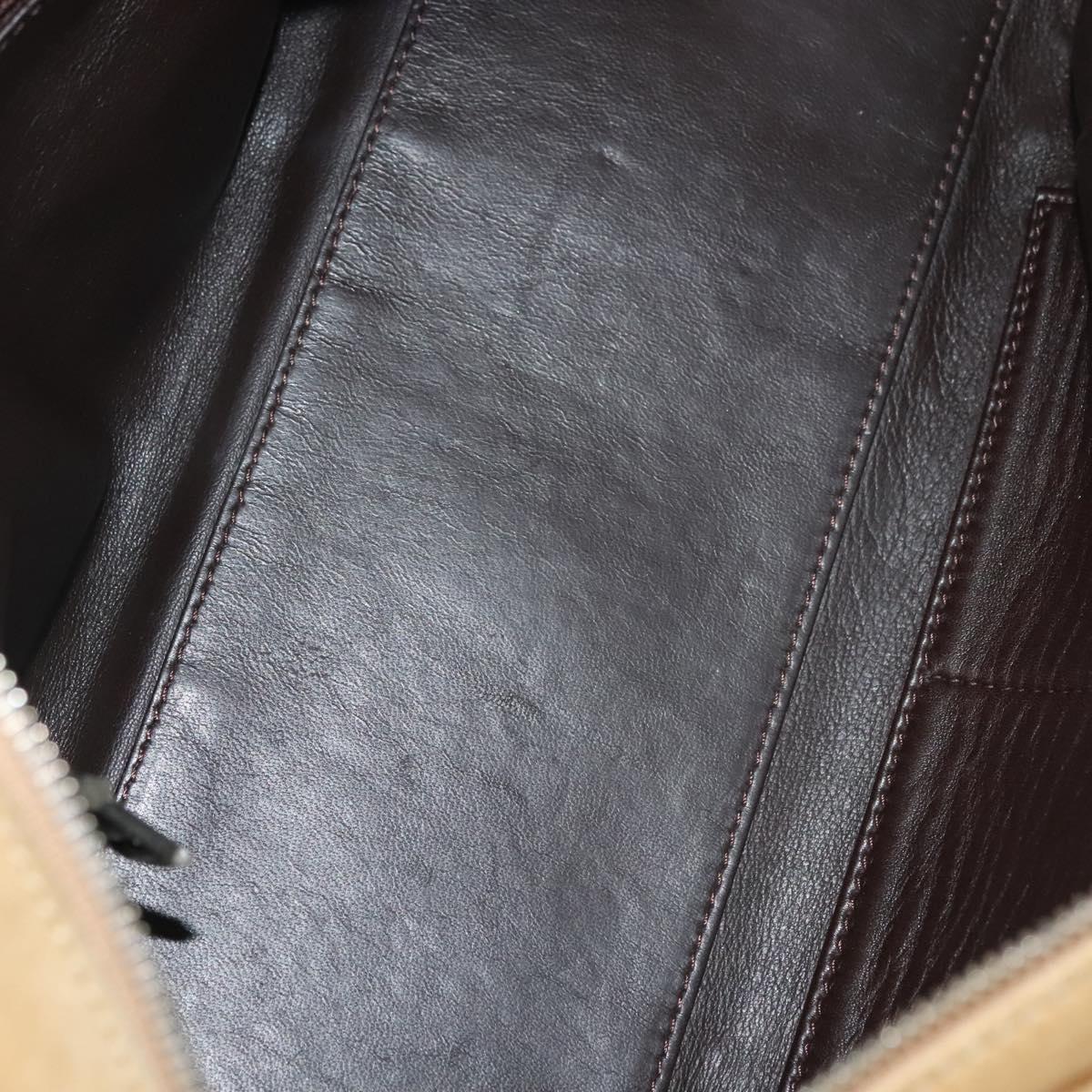 LOEWE Amazona 30 Hand Bag Suede Beige Silver Auth 136044