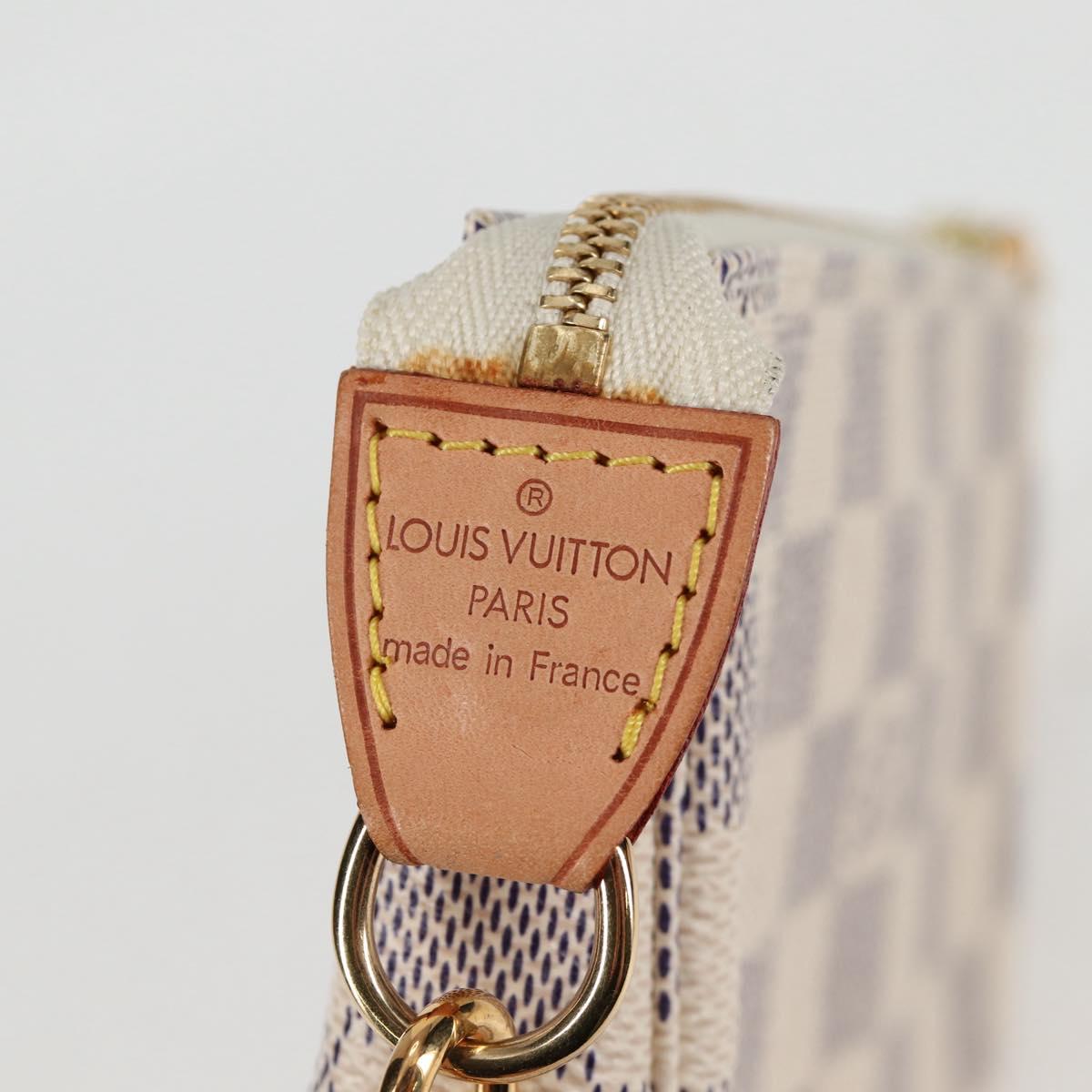 LOUIS VUITTON Damier Azur Mini Pochette Accessoires Pouch N63005 LV Auth 136052V
