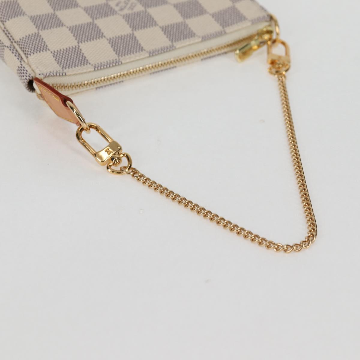 LOUIS VUITTON Damier Azur Mini Pochette Accessoires Pouch N63005 LV Auth 136052V