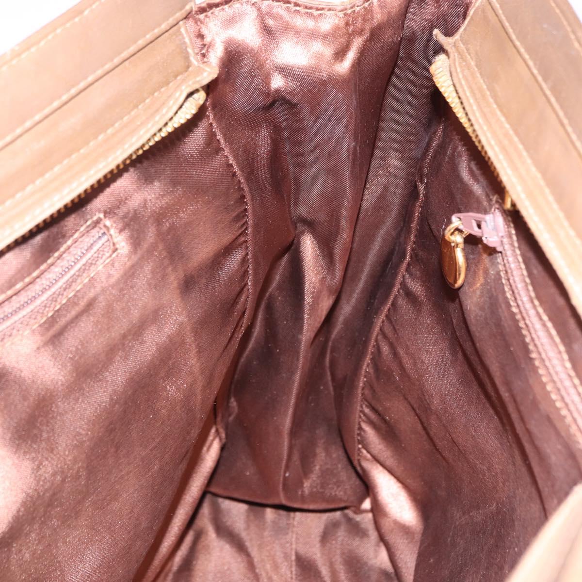 CHANEL Matelasse Chain Tote Bag Patent leather Brown Gold CC Auth 136055