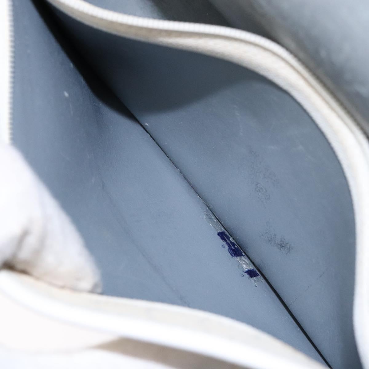 Christian Dior Honeycomb Canvas Shoulder Bag PVC White Gold Auth 136076