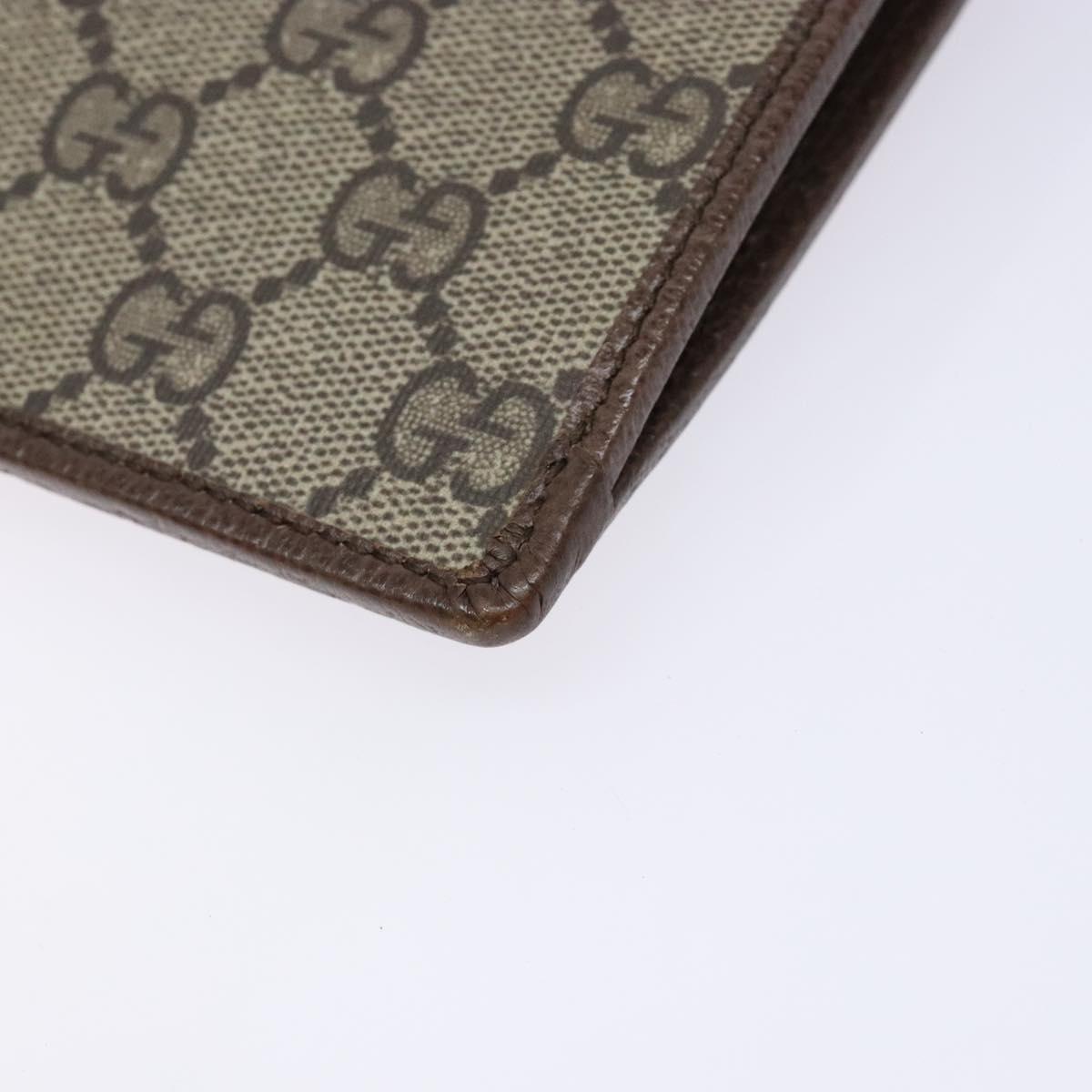 GUCCI GG Supreme Web Sherry Line Clutch Bag PVC Beige Gold 688378 Auth 136081