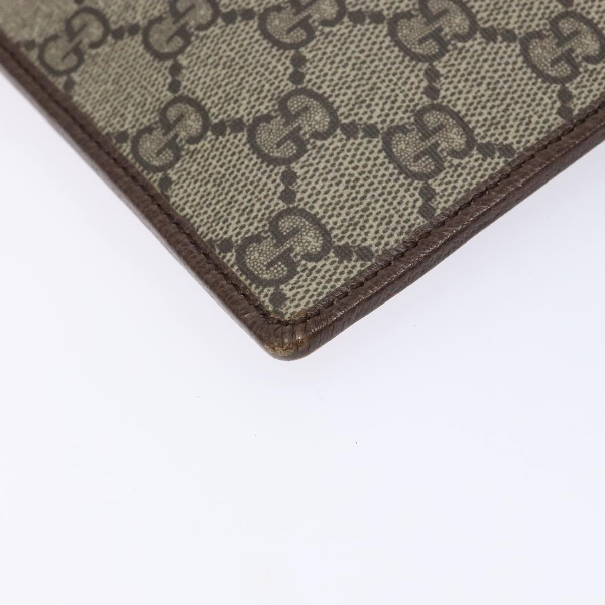 GUCCI GG Supreme Web Sherry Line Clutch Bag PVC Beige Gold 688378 Auth 136081