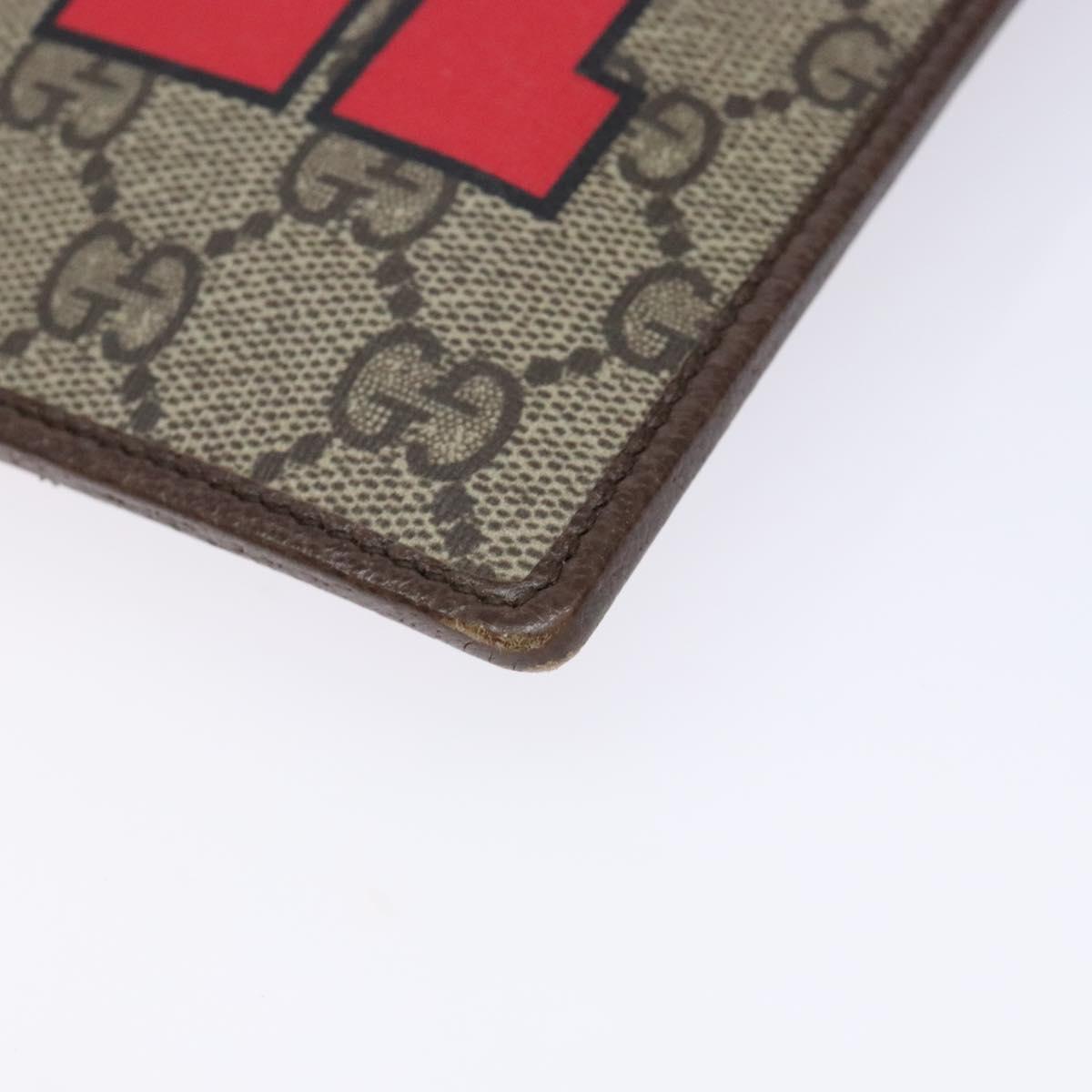 GUCCI GG Supreme Web Sherry Line Clutch Bag PVC Beige Gold 688378 Auth 136081