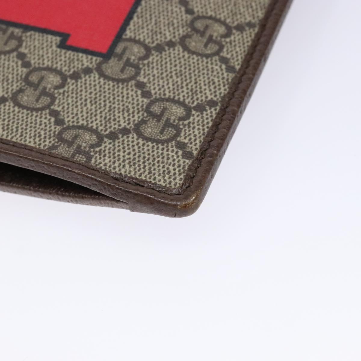 GUCCI GG Supreme Web Sherry Line Clutch Bag PVC Beige Gold 688378 Auth 136081