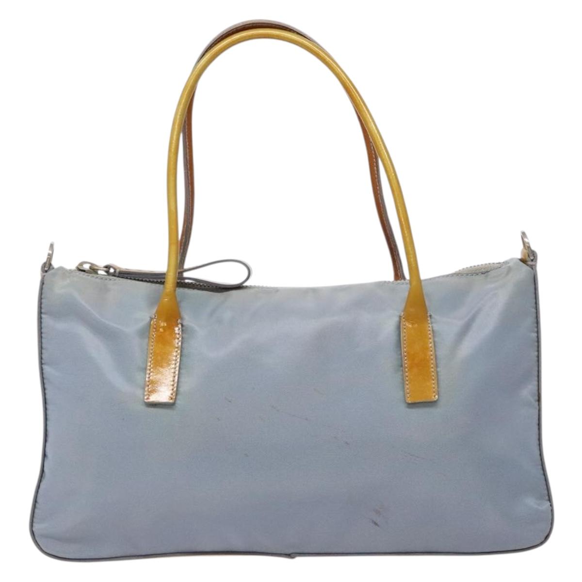 PRADA Hand Bag Nylon Light Blue Auth 136085