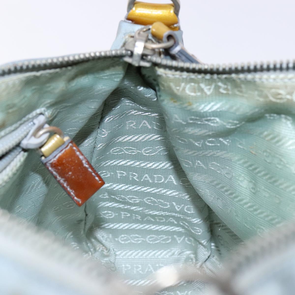 PRADA Hand Bag Nylon Light Blue Auth 136085
