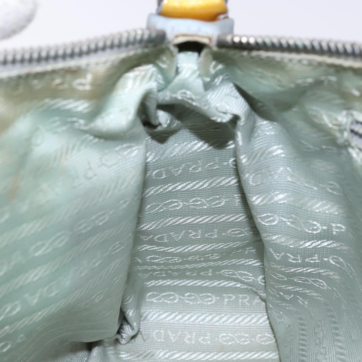 PRADA Hand Bag Nylon Light Blue Auth 136085