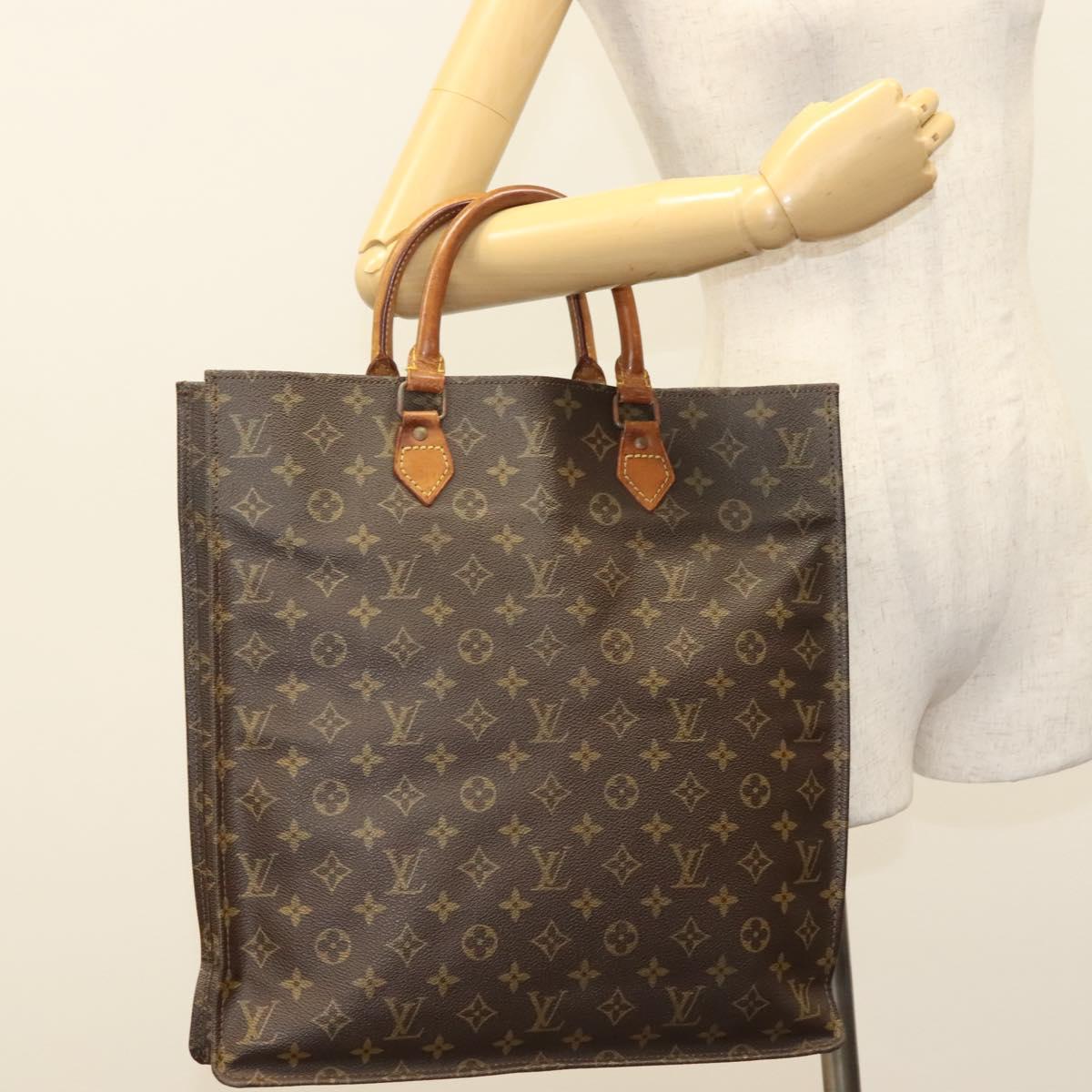 LOUIS VUITTON Monogram Sac Plat Hand Bag M51140 LV Auth 136093