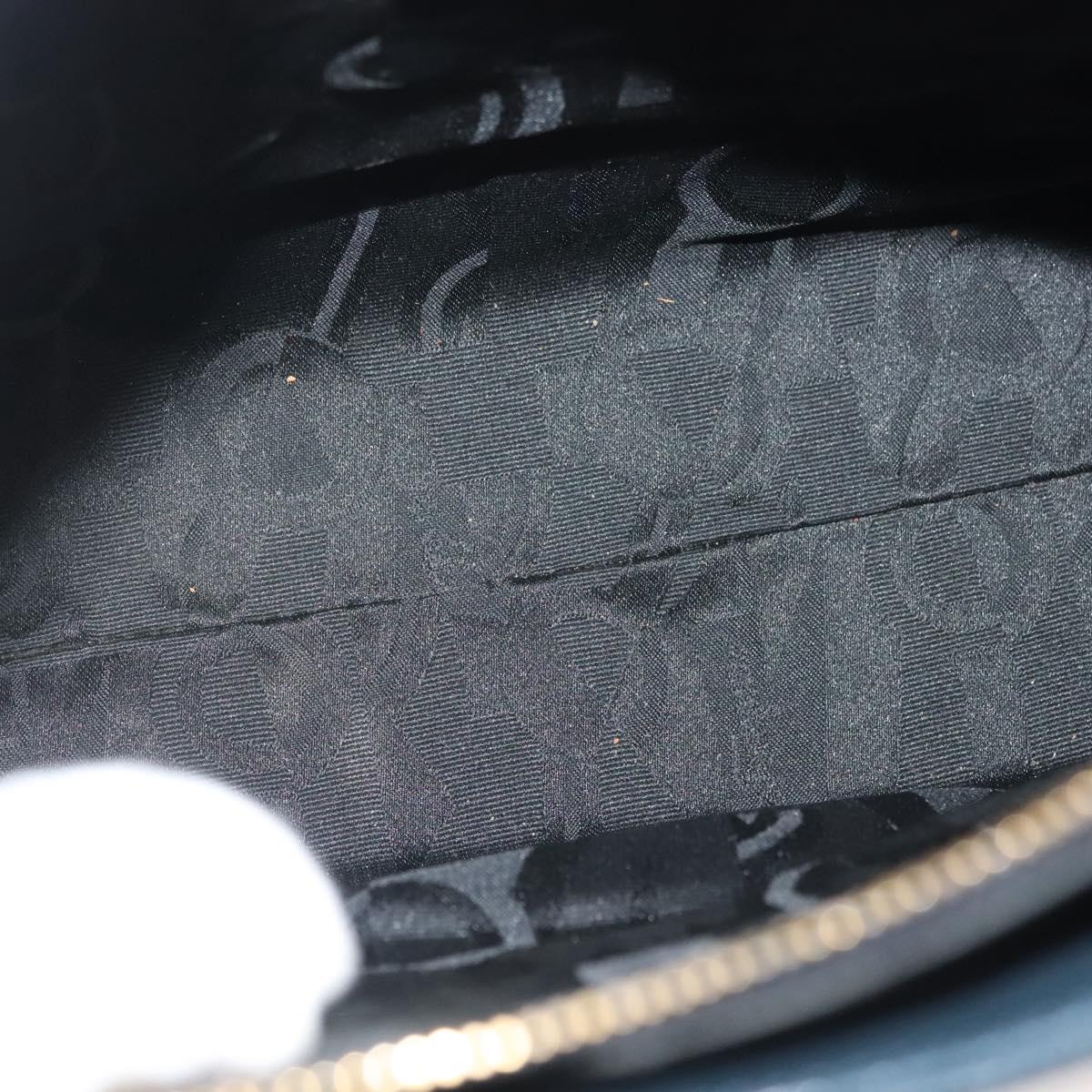 Salvatore Ferragamo Gancini Shoulder Bag Leather Navy Gold Auth 136108