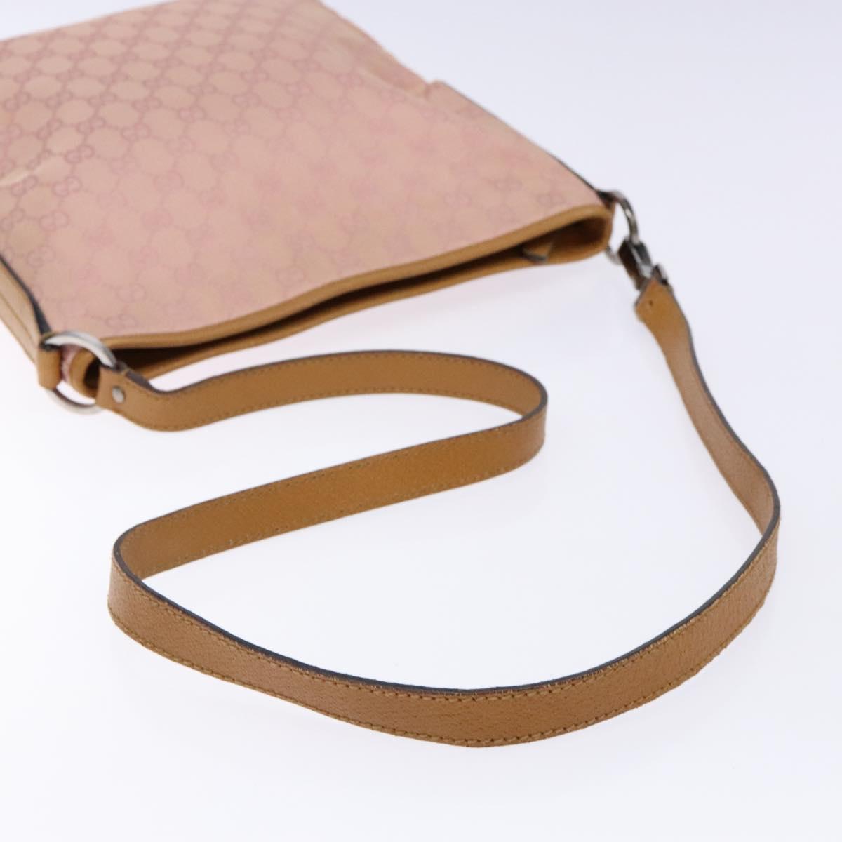 GUCCI GG Canvas Shoulder Bag Pink Silver 113013 Auth 136109