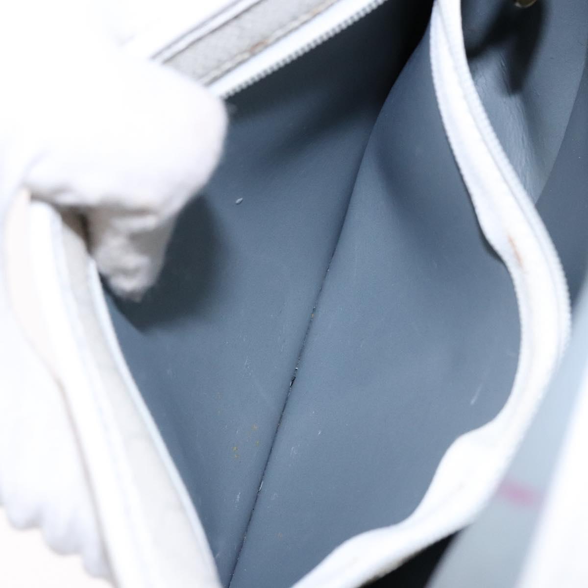 Christian Dior Honeycomb Canvas Shoulder Bag PVC White Gold Auth 136116