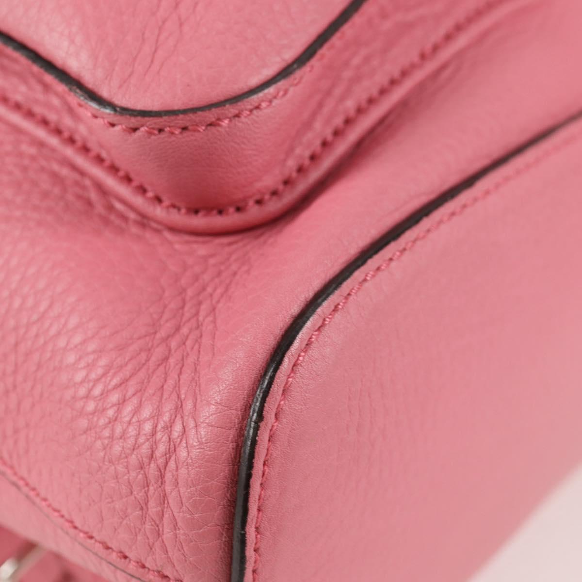 GUCCI Bamboo Backpack Leather Pink Silver 370833 Auth 136120V