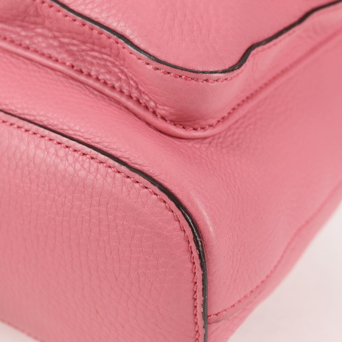 GUCCI Bamboo Backpack Leather Pink Silver 370833 Auth 136120V