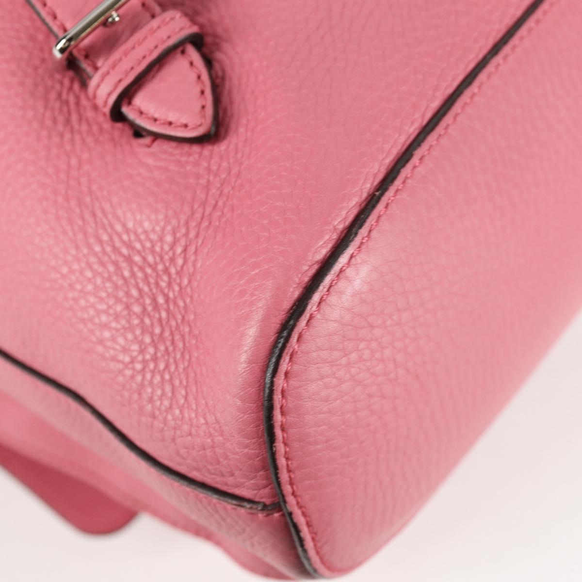 GUCCI Bamboo Backpack Leather Pink Silver 370833 Auth 136120V