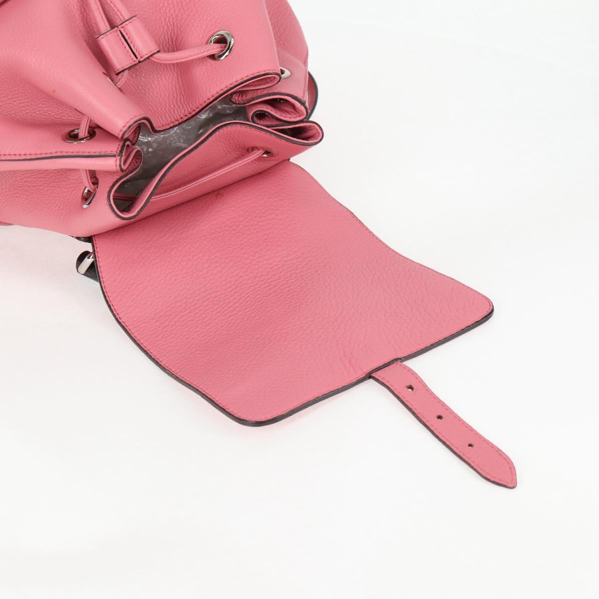 GUCCI Bamboo Backpack Leather Pink Silver 370833 Auth 136120V