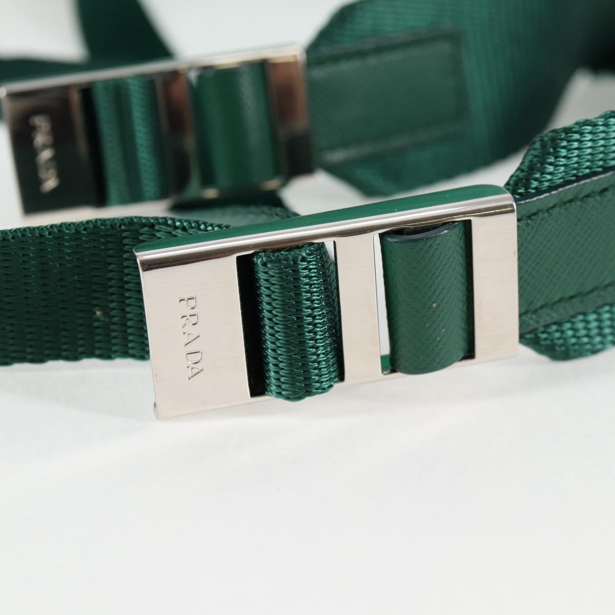 PRADA Backpack Nylon Green Silver Auth 136123V