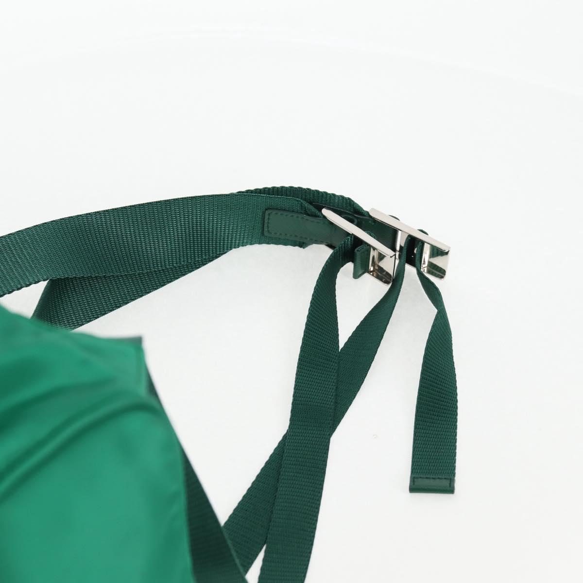 PRADA Backpack Nylon Green Silver Auth 136123V