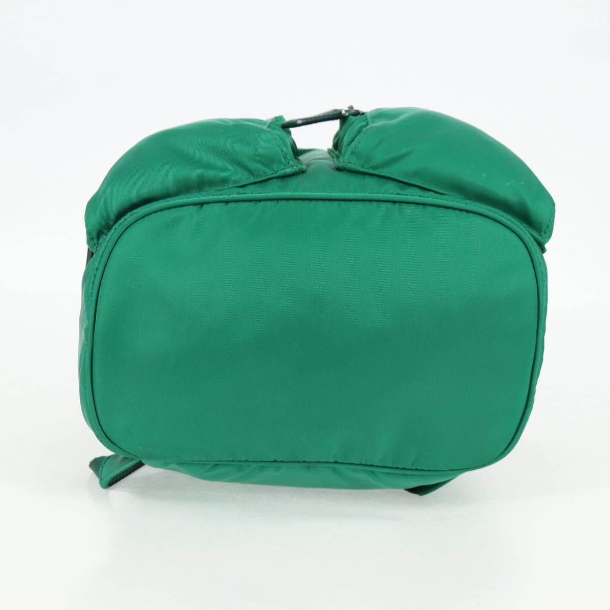PRADA Backpack Nylon Green Silver Auth 136123V