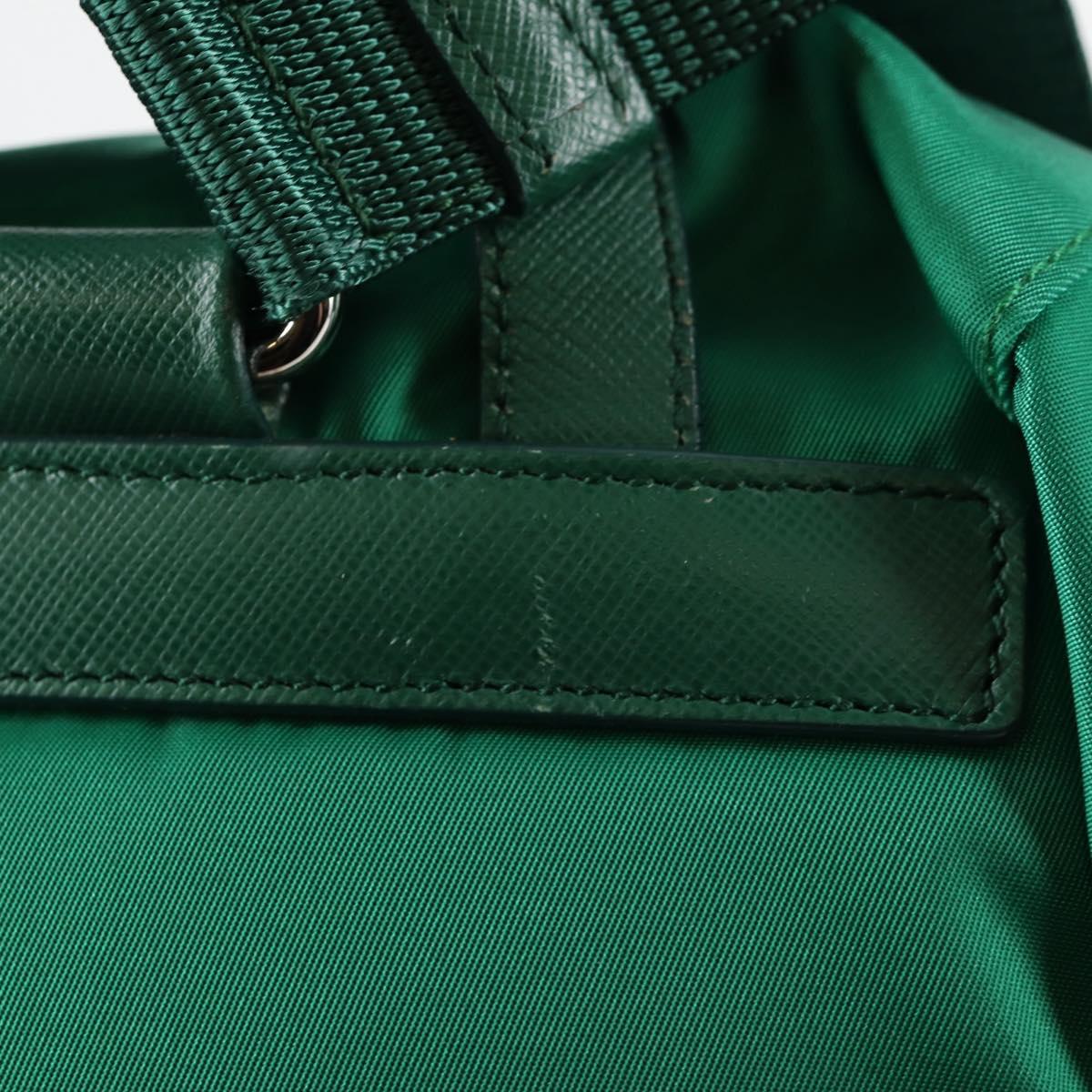 PRADA Backpack Nylon Green Silver Auth 136123V