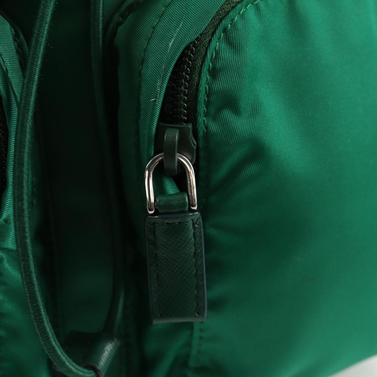PRADA Backpack Nylon Green Silver Auth 136123V