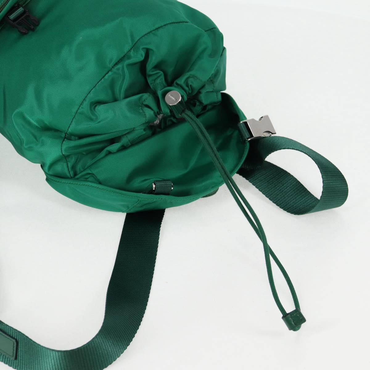 PRADA Backpack Nylon Green Silver Auth 136123V