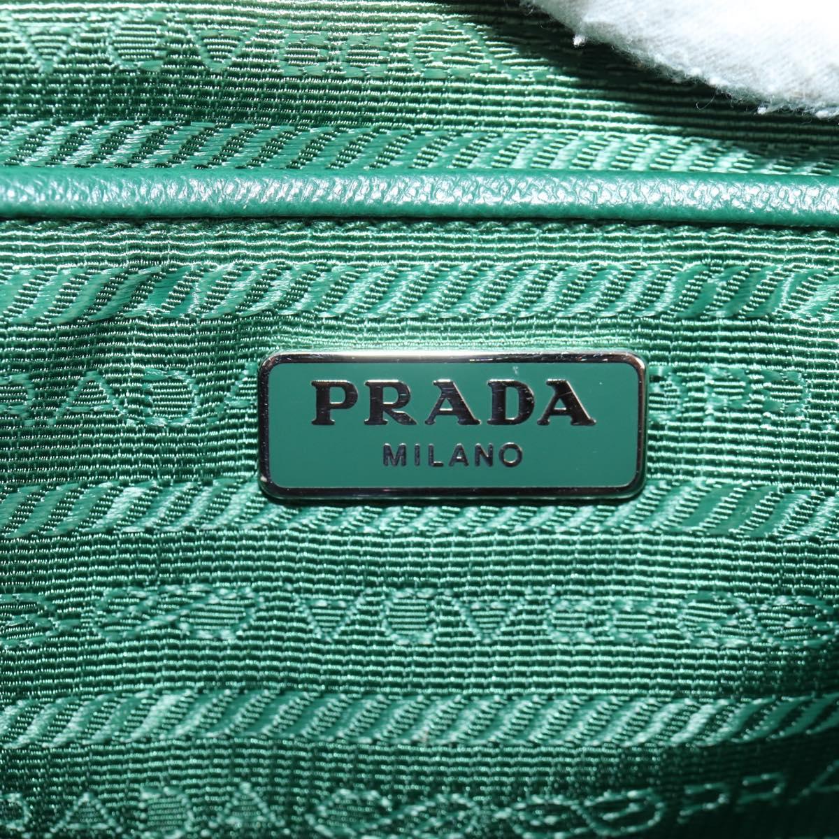 PRADA Backpack Nylon Green Silver Auth 136123V
