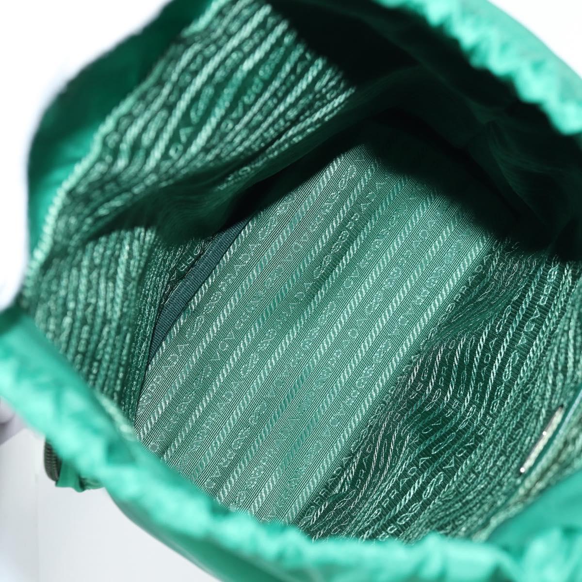 PRADA Backpack Nylon Green Silver Auth 136123V