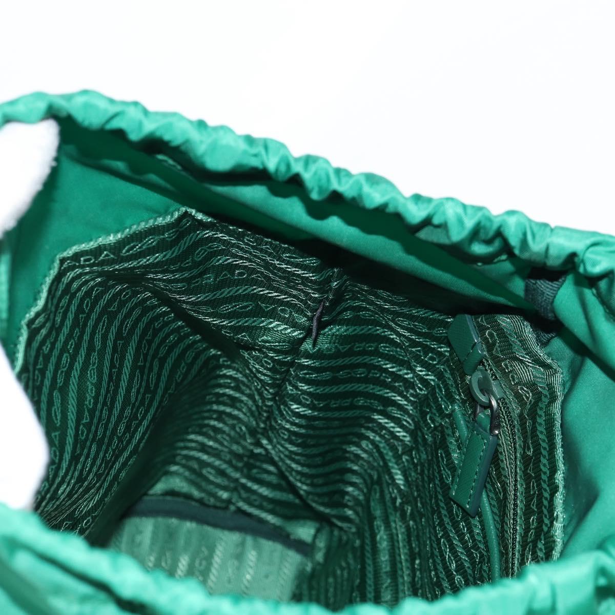 PRADA Backpack Nylon Green Silver Auth 136123V